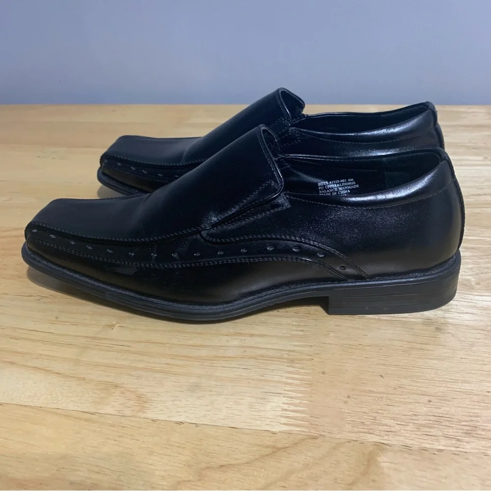 Kids Stacy Adams Danton‎ Bicycle Toe Slip On Loafer Dress Shoes Black Size 6M